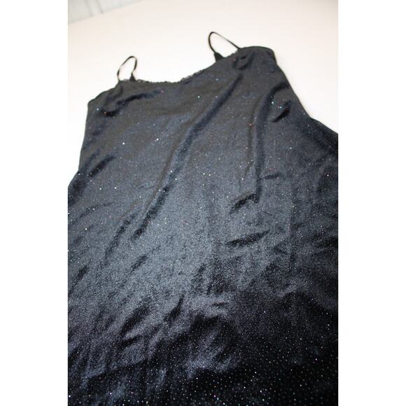 Velvet Midi Dress Size‎ 9/10 Black glitter Embellished low Back Whimsygoth Vamp - Picture 3 of 14